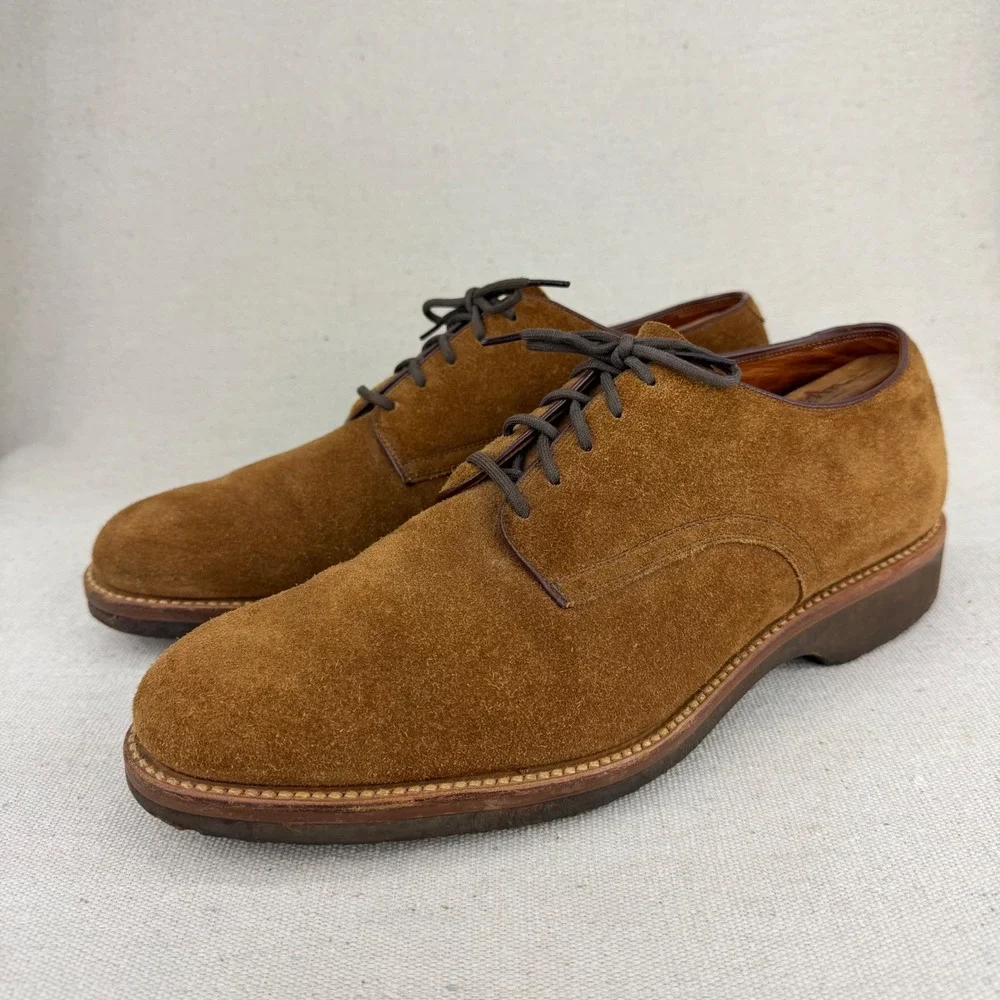 Saks Fifth Avenue Mens Brown Suede Derby Shoes Lace Up Oxfords 9 C/A 45851